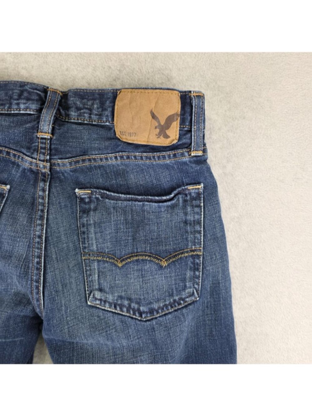 American Eagle Outfitters AEO Jeans Mens 28x30 Blue Slim Straight Denim Pockets - Picture 3 of 10